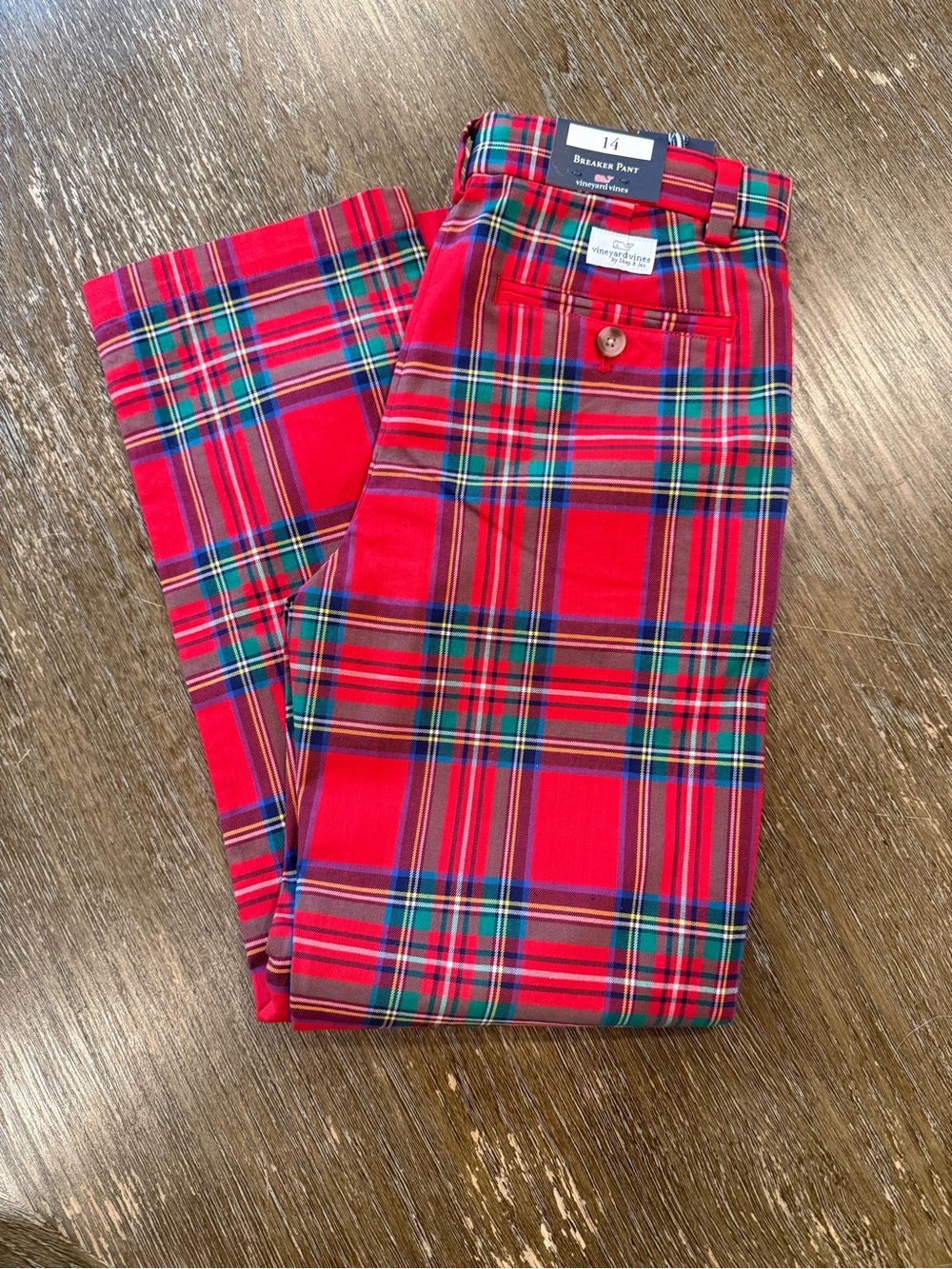 Vineyard Vines Red Tartan Kids Dress Pants